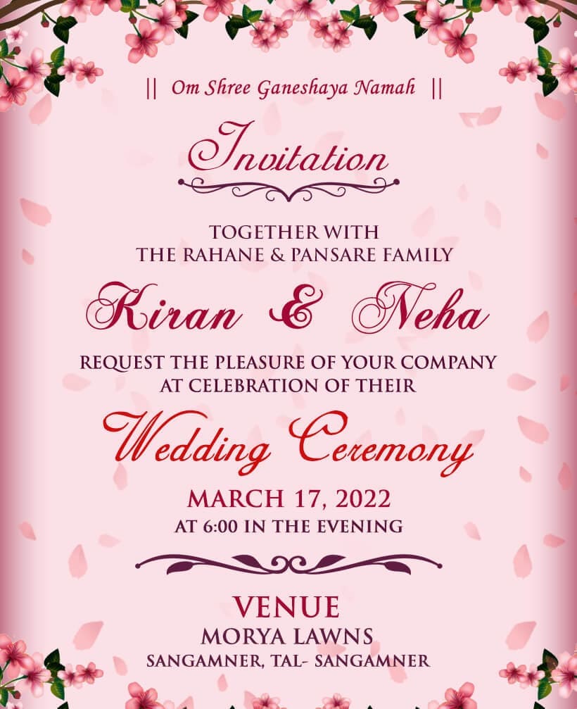 online marriage invitation card |  free birthday invitation cards for whatsapp